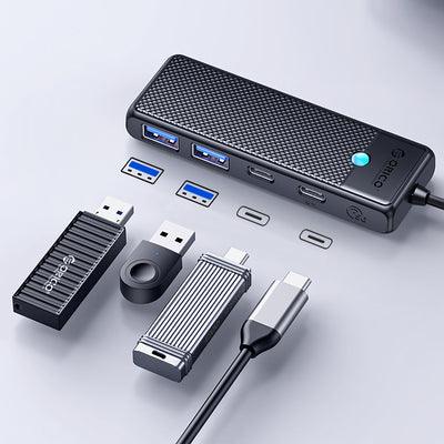 Hub USB-C Orico PAPW2AC-C3 docking station 2x USB-A 3.0 + 2x USB-C 3.0 - black