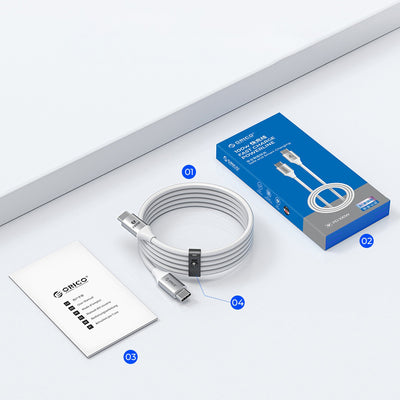 Orico CDX 100W 5A Power Delivery USB-C - USB-C 1m Cable - White