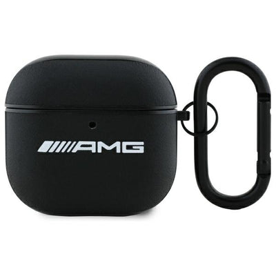 AMG Leather White Logo Case for AirPods 4 - Black / White — Mercedes