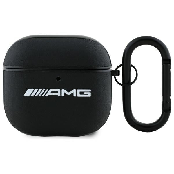 AMG Leather White Logo Case for AirPods 4 - Black / White — Mercedes
