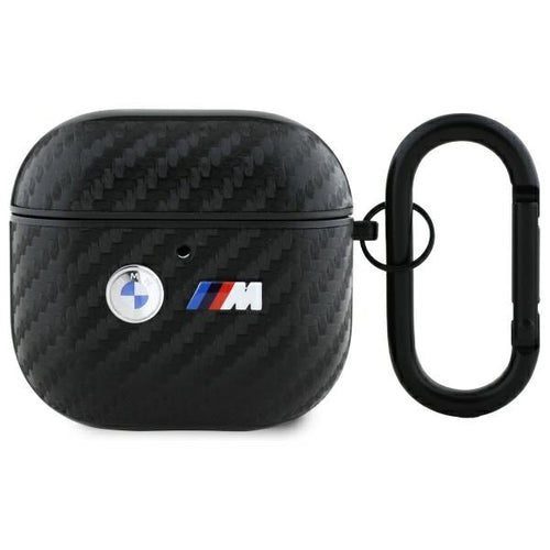 BMW Carbon Double Metal Logo Case for AirPods 4 - Black