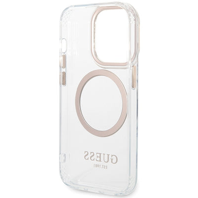 Guess Metal Outline MagSafe case for iPhone 15 Pro - gold
