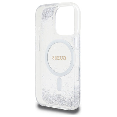 Guess Resin Gradient Glitter MagSafe case for iPhone 16 Pro - silver