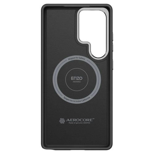 Spigen Enzo Aramid GP-FPS938PGABW Silicone Case with Built-in MagFit Ring for Samsung Galaxy S25 Ultra - Black