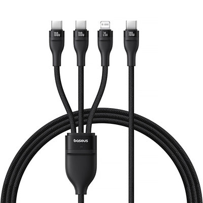 Baseus Flash Series 3 3in1 cable 100W USB-C - USB-C+USB-C+ Lightning 1.5m + 3 x 0.25 m - black