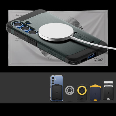 Spigen Tough Armor MagSafe Case for Samsung Galaxy S25+ - Green