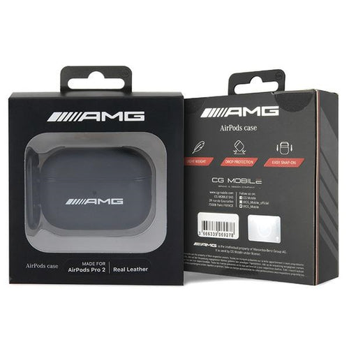 AMG AMAP2SLWK AirPods Pro 2 (2022/2023) cover black/black Leather White Logo — Mercedes