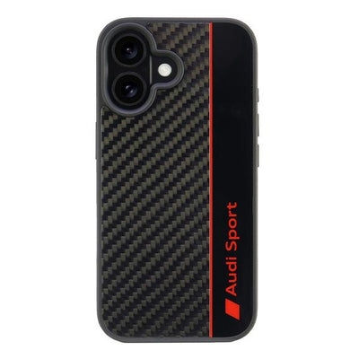 Audi Carbon Fiber Stripe Case for iPhone 16 6.1" - Black