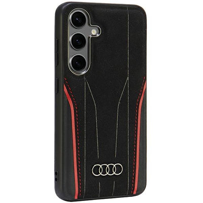 Audi Genuine Leather MagSafe S24 S921 black-red hardcase AU-TPUPCS24-R8/D3-RD