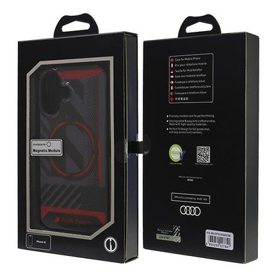 Audi IML Sport MagSafe iPhone 16 6.1" black/black hardcase AUS-IMLMIP16-RSQ/D2-BK