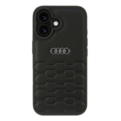 Audi Synthetic Leather iPhone 16 6.1" black/black hardcase AU-TPUPCIP16-GT/D2-BK
