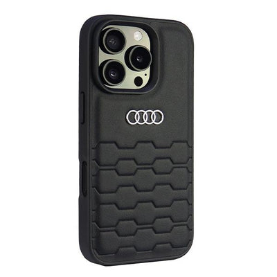 Audi Synthetic Leather iPhone 16 Pro 6.3" black/black hardcase AU-TPUPCIP16P-GT/D2-BK