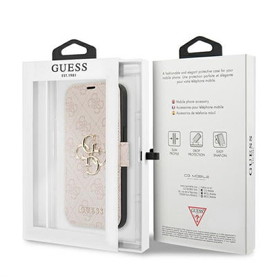 Guess GUBKP13X4GMGPI iPhone 13 Pro Max 6.7" pink/pink book 4G Big Metal Logo