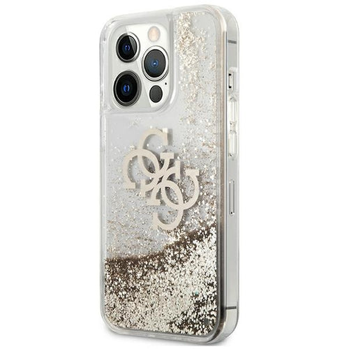Guess 4G Big Liquid Glitter case for iPhone 13 Pro Max 6.7" - gold