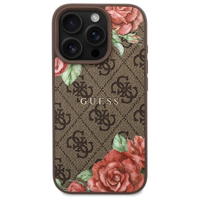 Guess GUHMP16LP4ROPEMCW iPhone 16 Pro 6.3" brown/brown hardcase 4G Flowers Print MagSafe