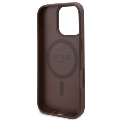 Guess GUHMP16LP4ROPEMCW iPhone 16 Pro 6.3" brown/brown hardcase 4G Flowers Print MagSafe