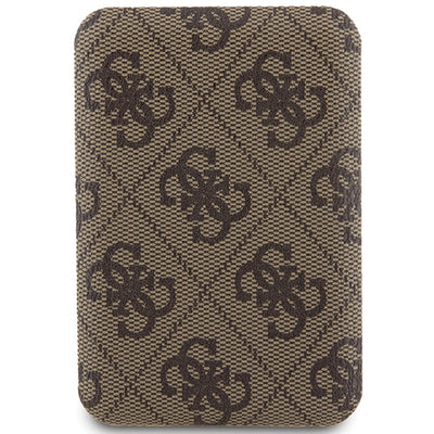Guess Powerbank inductive 15W GUPB5FP4EMGW 5000mAh brown/brown 4G Leather Metal Logo MagSafe