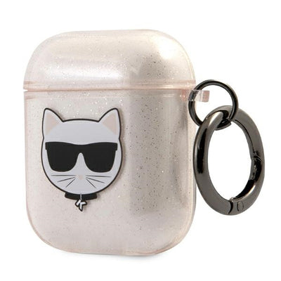 Karl Lagerfeld Glitter Choupette Case for AirPods 1 / 2 - Gold