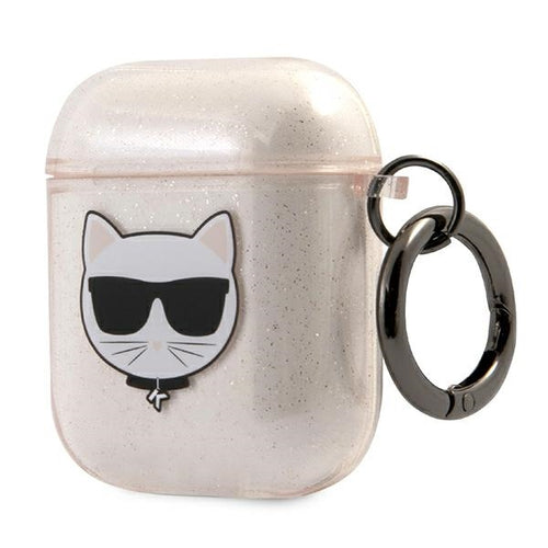 Karl Lagerfeld Glitter Choupette Case for AirPods 1 / 2 - Gold