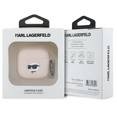 Karl Lagerfeld Silicone Choupette Head 3D Case for AirPods 4 - Pink