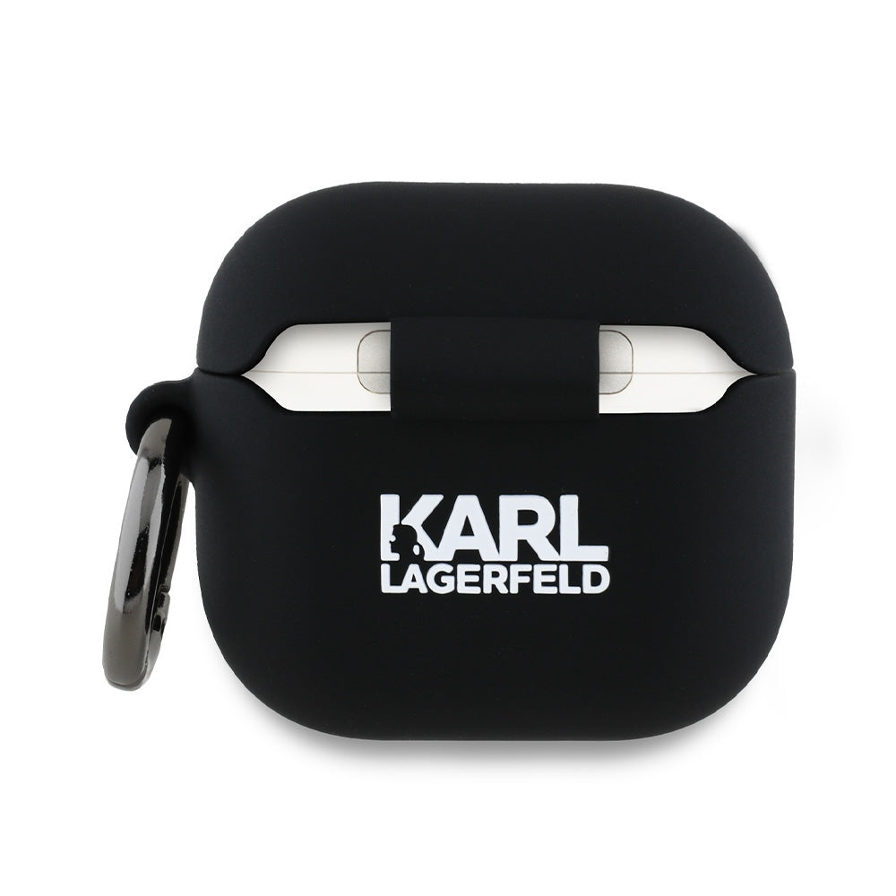 Karl Lagerfeld Silicone Karl&Chaupette Head 3D Case for AirPods 4 - Black
