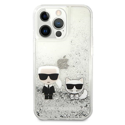 Karl Lagerfeld Liquid Glitter Karl&Choupette case for iPhone 13 Pro / 13 6.1" - silver