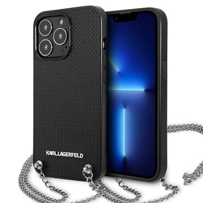 Karl Lagerfeld Monogram Plaque Case for iPhone 13 Pro / 13 6.1" - Blackx