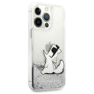 Karl Lagerfeld Liquid Glitter Choupette Fun case for iPhone 13 Pro Max 6.7" - silver