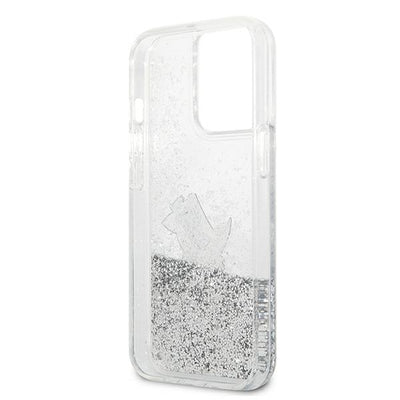 Karl Lagerfeld Liquid Glitter Choupette Fun case for iPhone 13 Pro Max 6.7" - silver