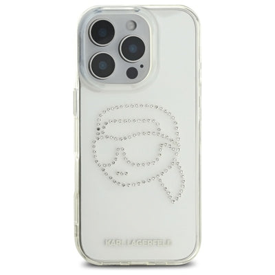 Karl Lagerfeld KLHCP16XHKHDCELT iPhone 16 Pro Max 6.9" transparent hardcase IML Rhinestones Karl Head