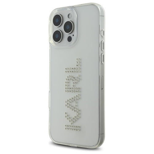 Karl Lagerfeld KLHCP16XHKLSTDCT iPhone 16 Pro Max 6.9" Clear Hard Case IML Rhinestones Logo