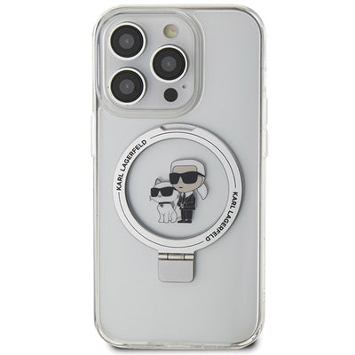 Karl Lagerfeld KLHMP15LHMRSKCH iPhone 15 Pro 6.1" white/white hardcase Ring Stand Karl&Choupette MagSafe
