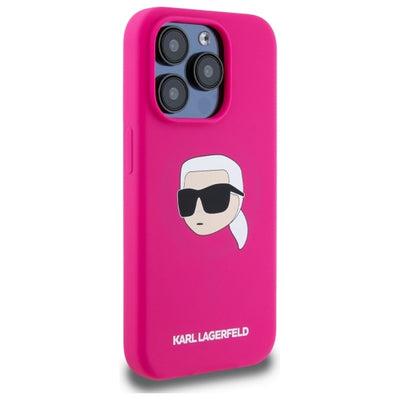 Karl Lagerfeld KLHMP15XSKHPPLF iPhone 15 Pro Max 6.7" fuchsia/fuschia hardcase Silicone Karl Head Print MagSafe
