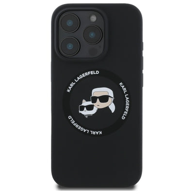 Karl Lagerfeld KLHMP16XSKCHTCK iPhone 16 Pro Max 6.9" black/black hardcase Silicone Karl&Choupette Heads MagSafe