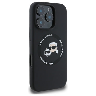 Karl Lagerfeld KLHMP16XSKCHTCK iPhone 16 Pro Max 6.9" black/black hardcase Silicone Karl&Choupette Heads MagSafe