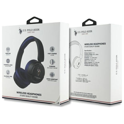 US Polo Bluetooth On-Ear Headphones USHPV6PCOV Navy DH Color Logo — U.S. Polo Assn.