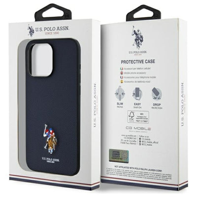 US Polo USHCP15XPEMV iPhone 15 Pro Max 6.7" Navy Embroidered DH Color — U.S. Polo Assn.