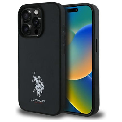 US Polo USHCP15XPGEK iPhone 15 Pro Max 6.7" black/black Leather Embroidered DH Color — U.S. Polo Assn.