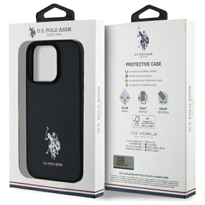 US Polo USHCP15XPGEK iPhone 15 Pro Max 6.7" black/black Leather Embroidered DH Color — U.S. Polo Assn.