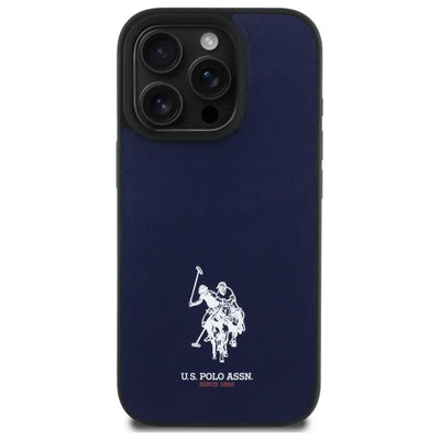 US Polo USHCP15XPGEV iPhone 15 Pro Max 6.7" Navy Leather Embroidered DH Color — U.S. Polo Assn.