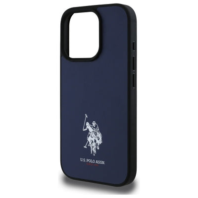 US Polo USHCP15XPGEV iPhone 15 Pro Max 6.7" Navy Leather Embroidered DH Color — U.S. Polo Assn.