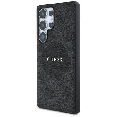 Guess 4G Round Patch Classic Logo MagSafe case for Samsung Galaxy S25 Ultra black