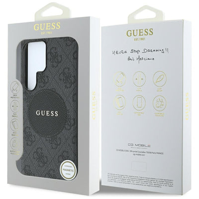 Guess 4G Round Patch Classic Logo MagSafe case for Samsung Galaxy S25 Ultra black