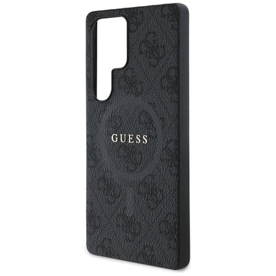 Guess Leather 4G Colored Ring Classic Logo MagSafe Case Samsung Galaxy S25 Ultra black