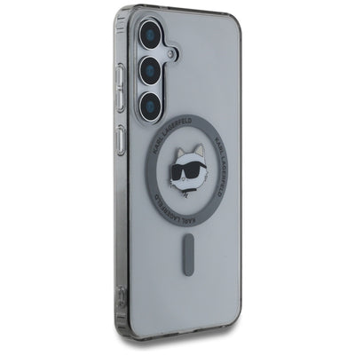 Karl Lagerfeld Button Choupette Head Printed Logo MagSafe Samsung Galaxy S25 case black