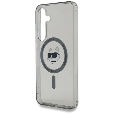 Karl Lagerfeld Button Choupette Head Printed Logo MagSafe Samsung Galaxy S25 case black