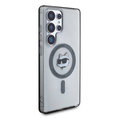Karl Lagerfeld Button Choupette Head Printed Logo MagSafe Samsung Galaxy S25 Ultra case black
