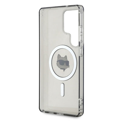 Karl Lagerfeld Button Choupette Head Printed Logo MagSafe Samsung Galaxy S25 Ultra case black
