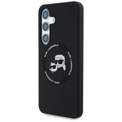 Karl Lagerfeld Silicone Double Heads And Circle MagSafe Samsung Galaxy S25 case black