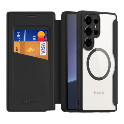 Dux Ducis Skin X Pro Case for Samsung Galaxy S25 Ultra with MagSafe and Wallet - Black